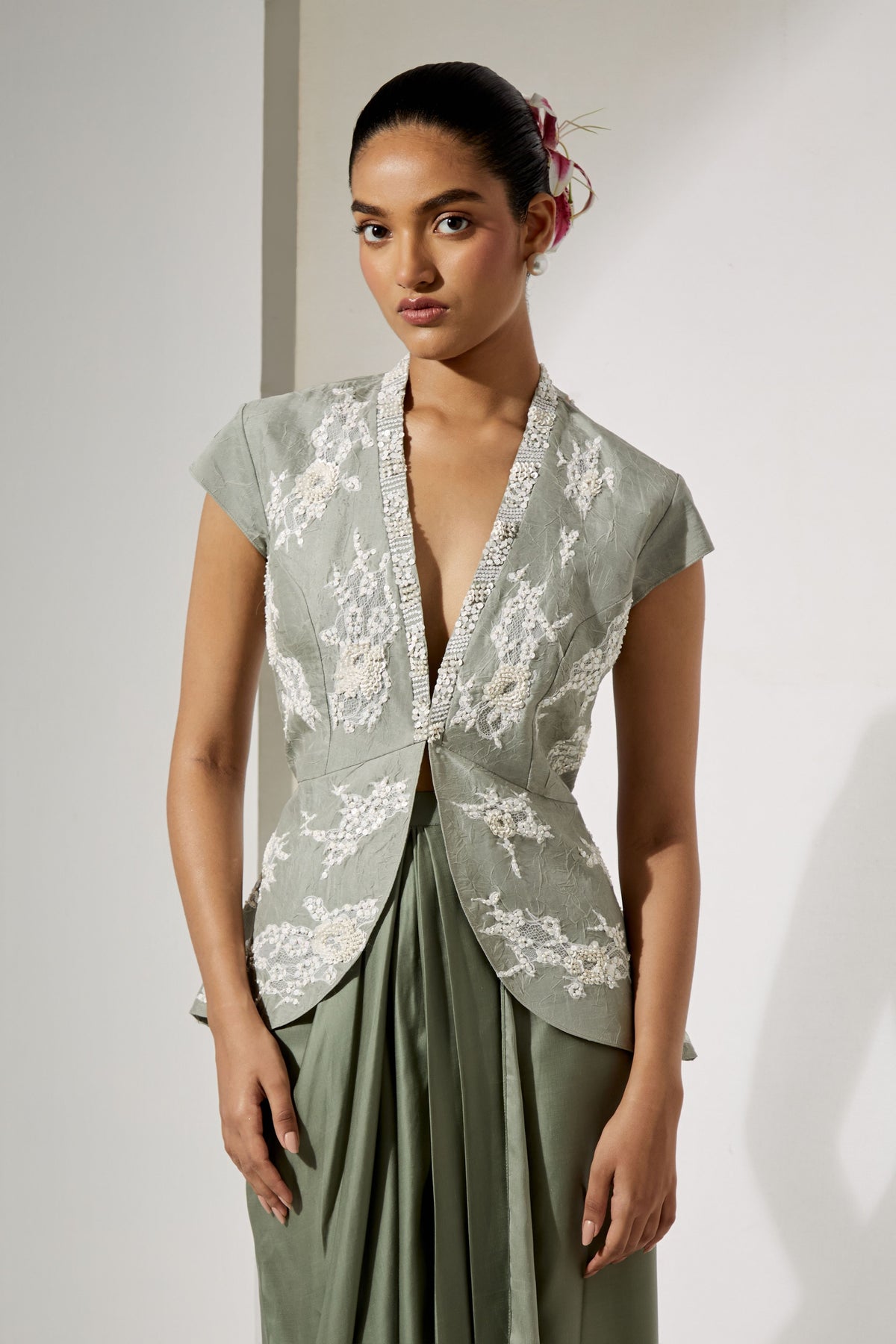 Sage Foil Skirt Set