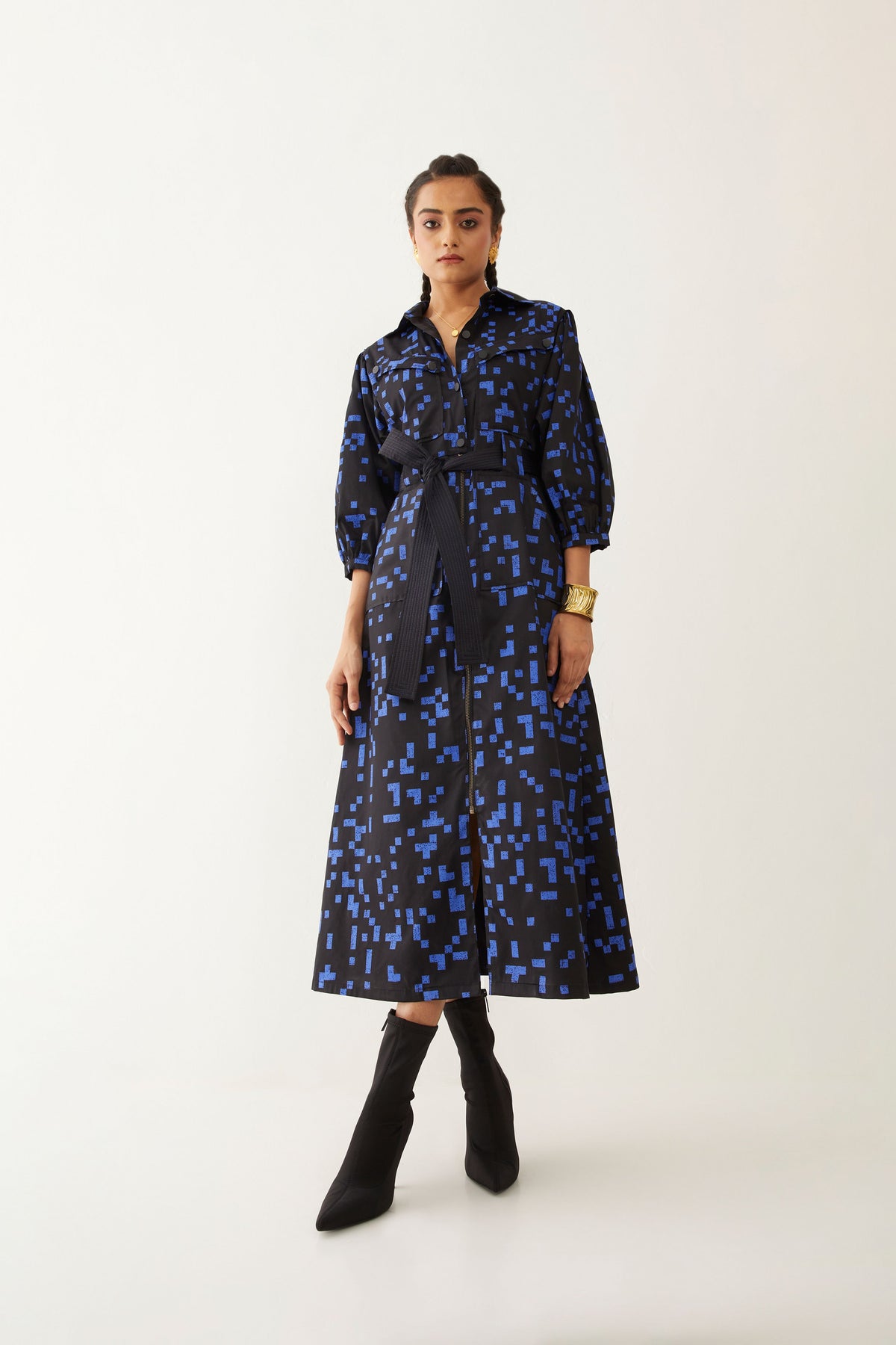 Mizuri Dress In Cube Print