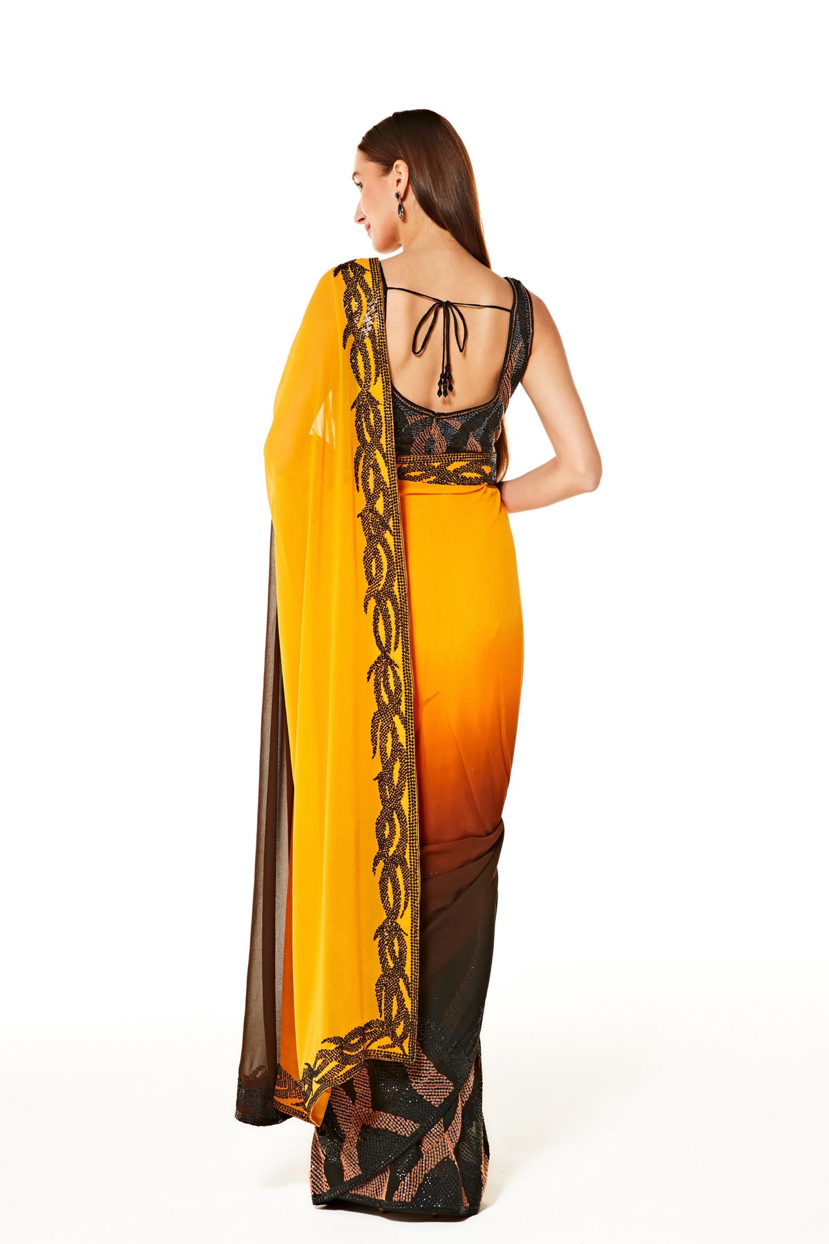 Zaynab Orange Saree Set