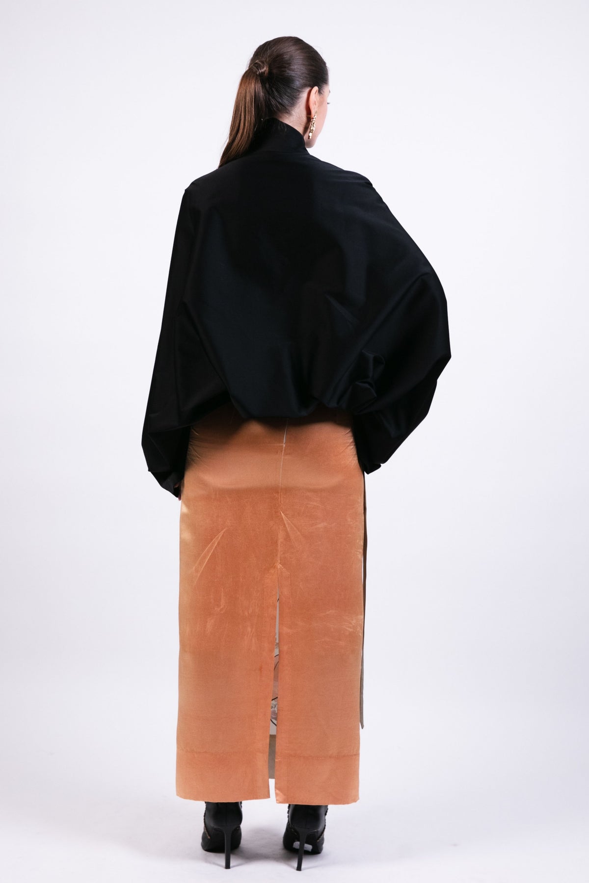 Black Boxy Bomber Jacket