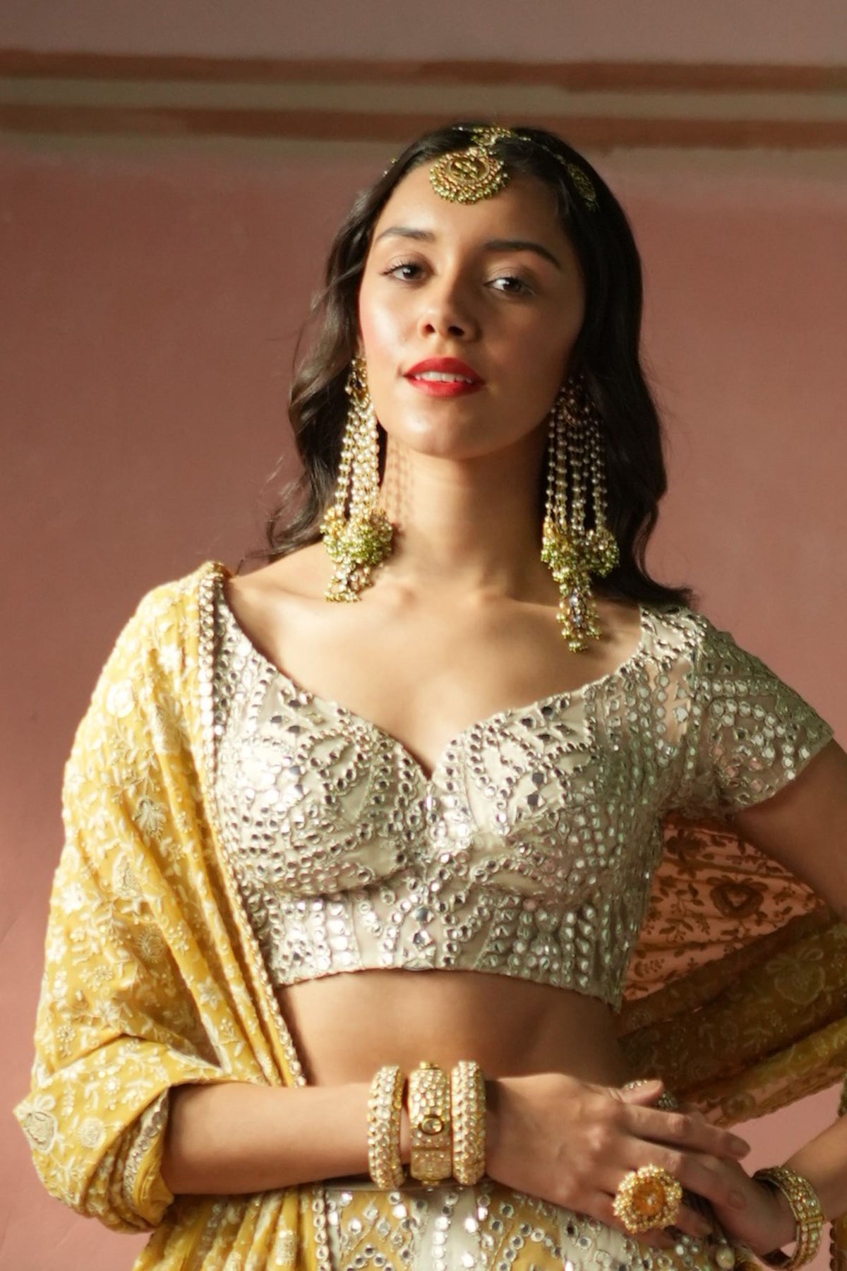 Golden Yellow Chikankari Dupatta