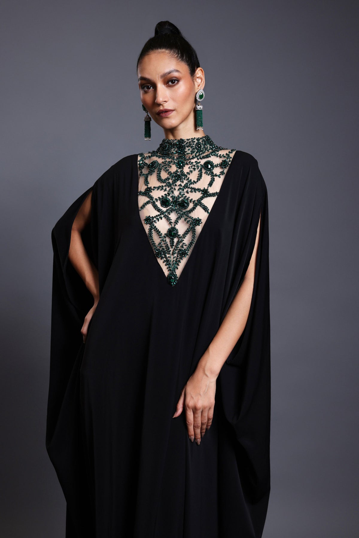 Emerald Embroidered Kaftan