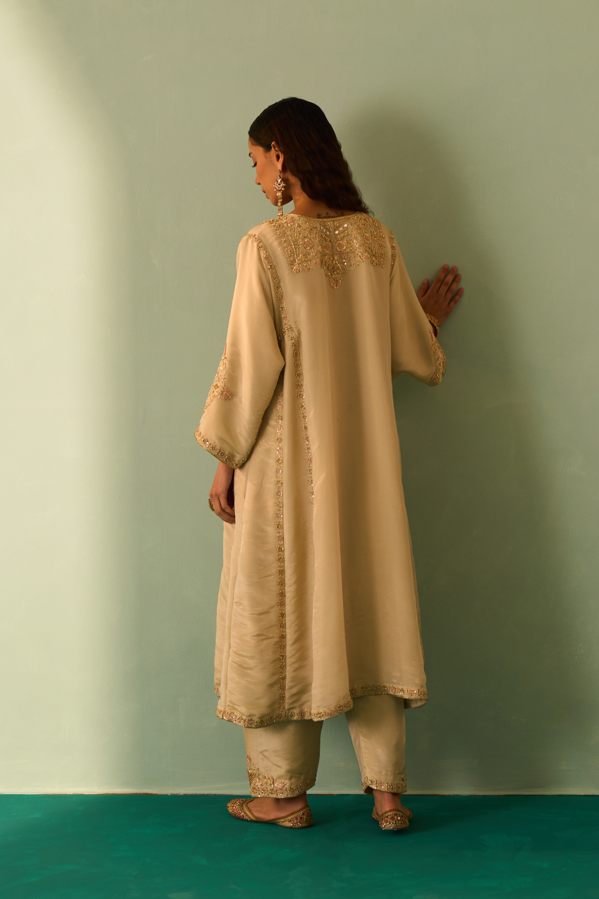 Gold Tissue Choga Set