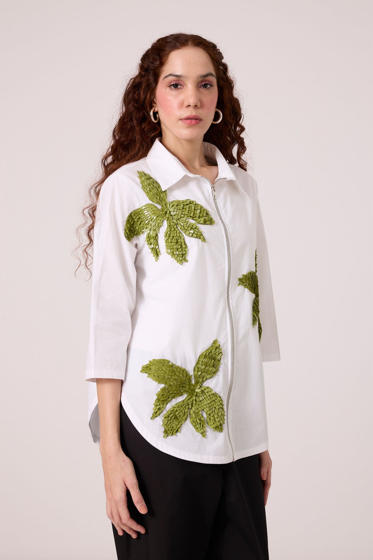 Agnes Applique Matcha Green Shirt