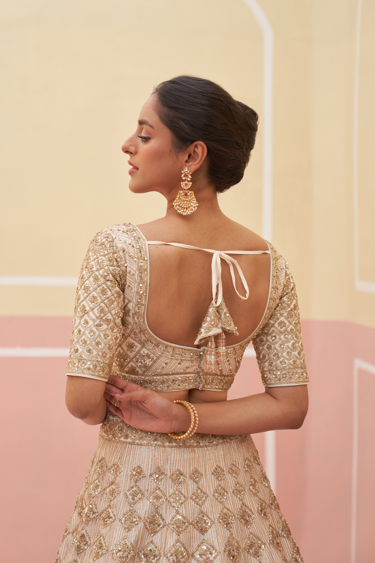 Ivory Lehenga Set