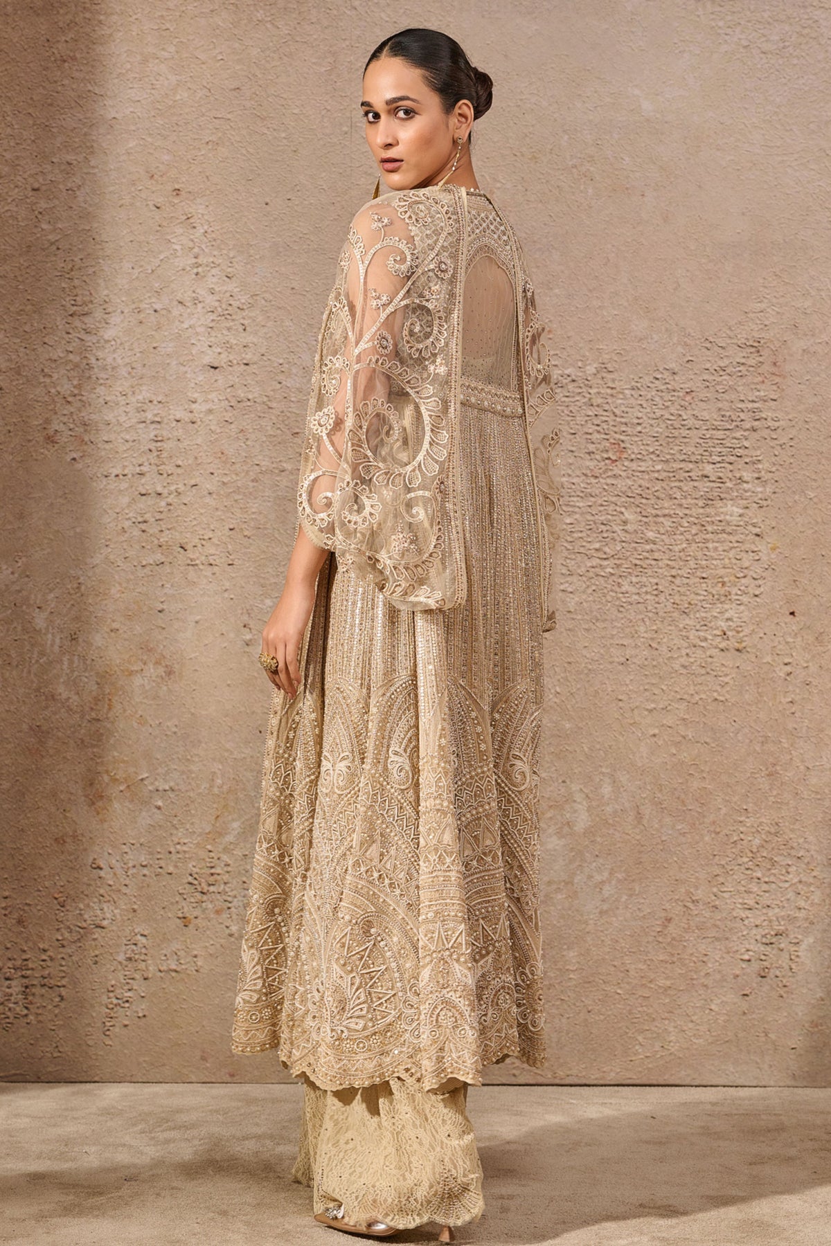 Ivory Embroidered Jacket Set