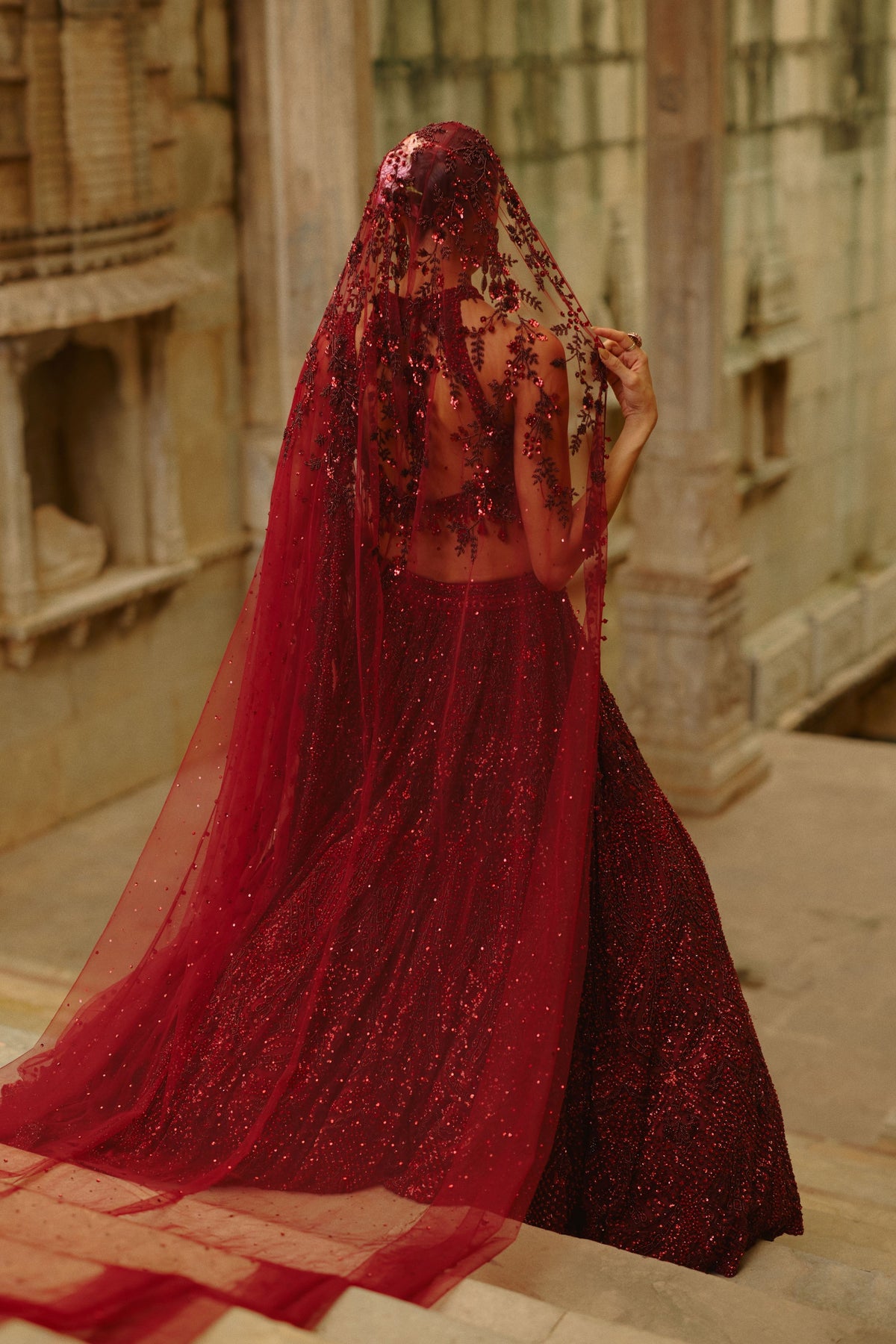 Burgundy Lehenga Set