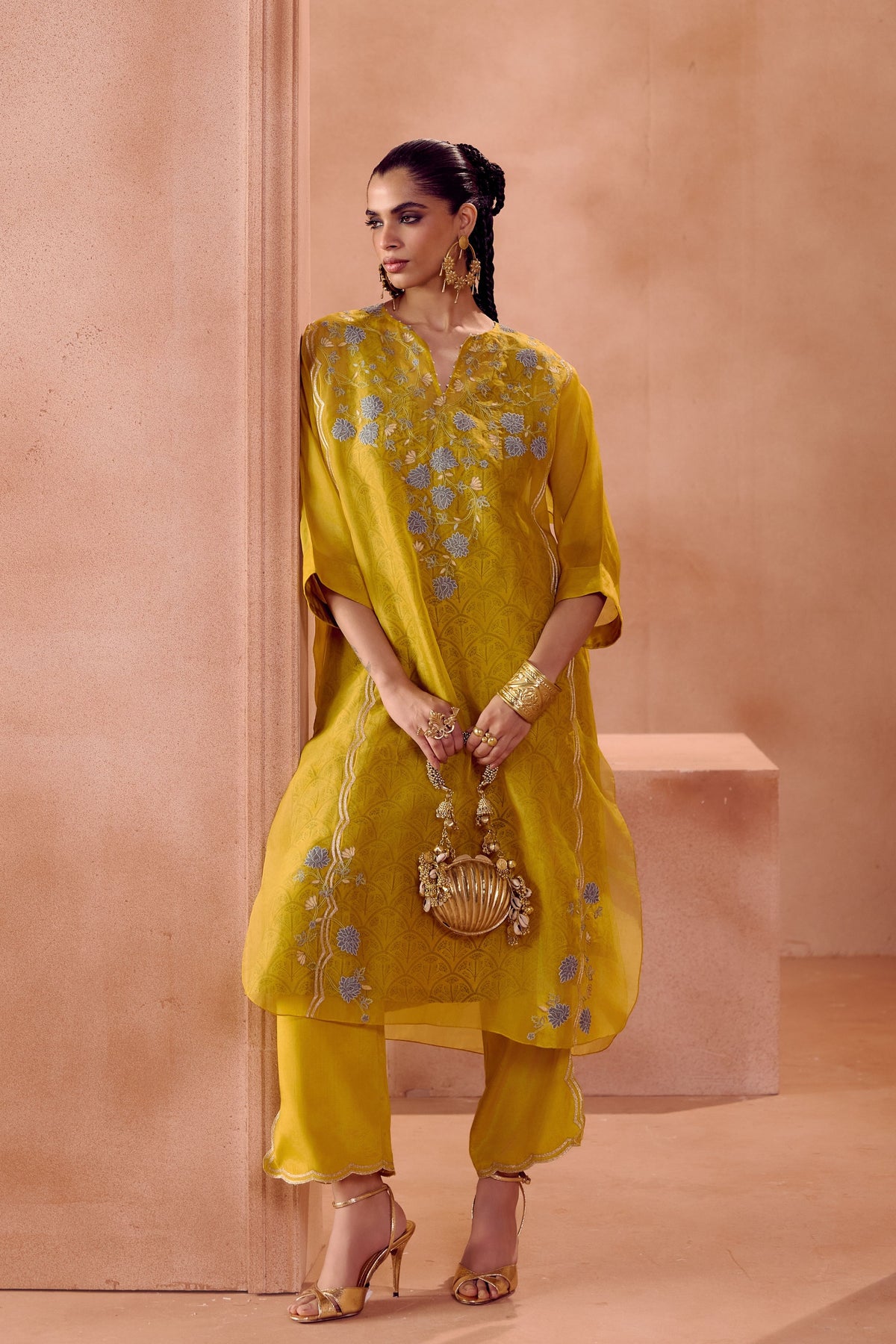 Mustard Kaftan Set