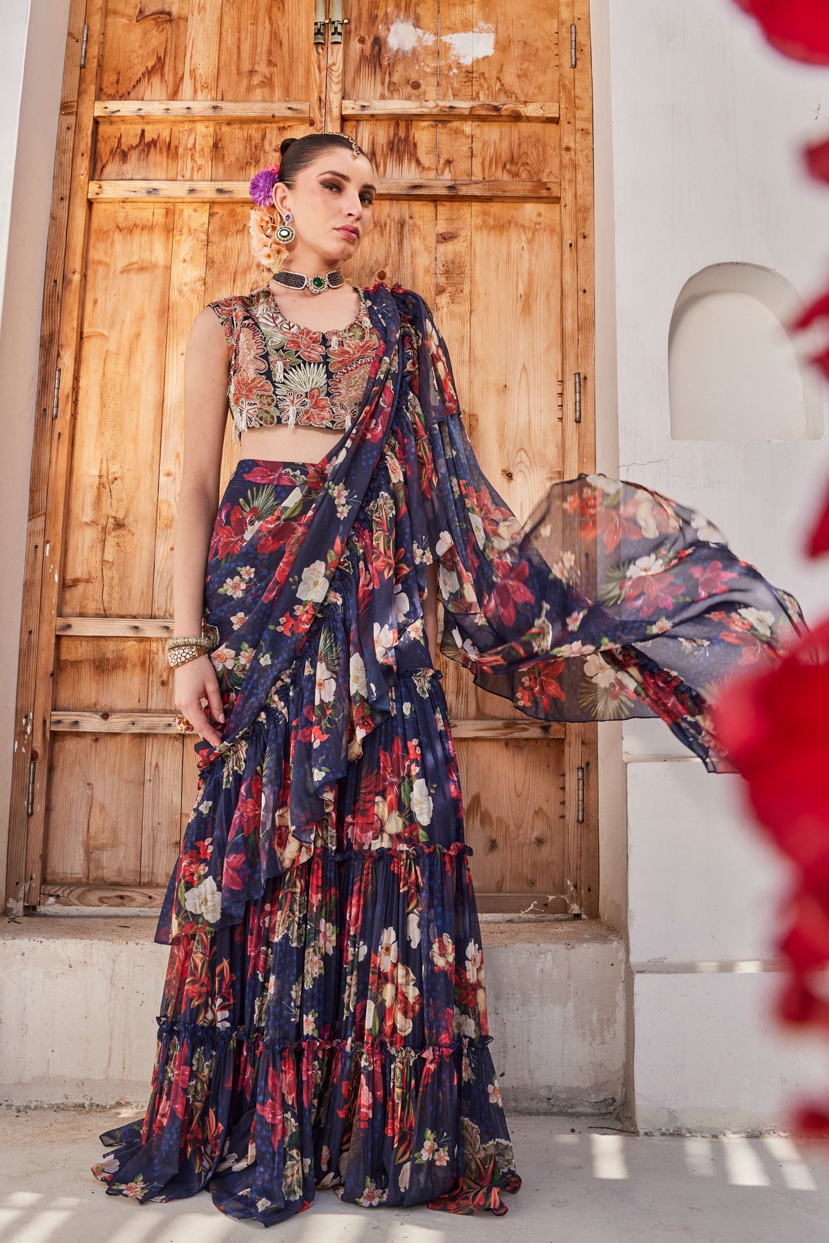 Zeenat Draped Saree Set