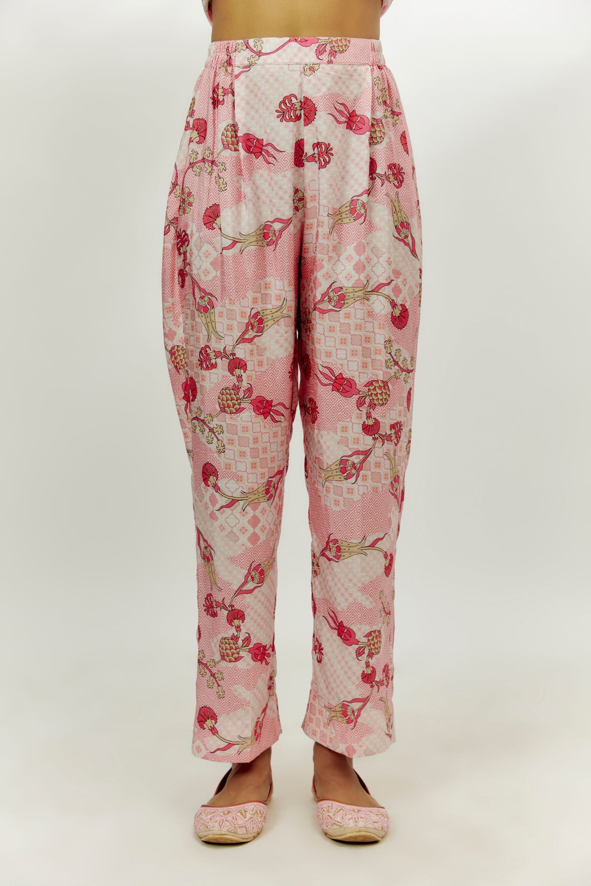 Pastel Pink Printed Kurta Set