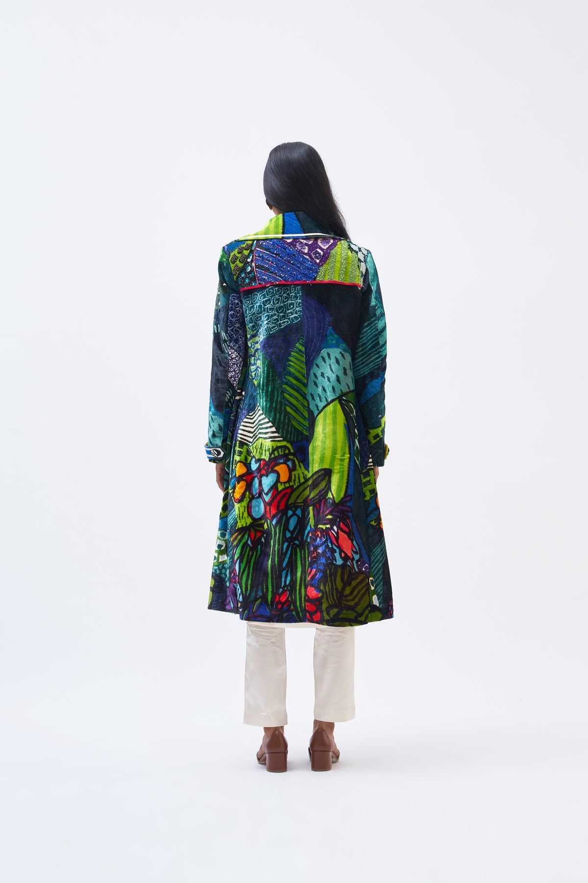 Guinea Silk Velvet Trench Jacket