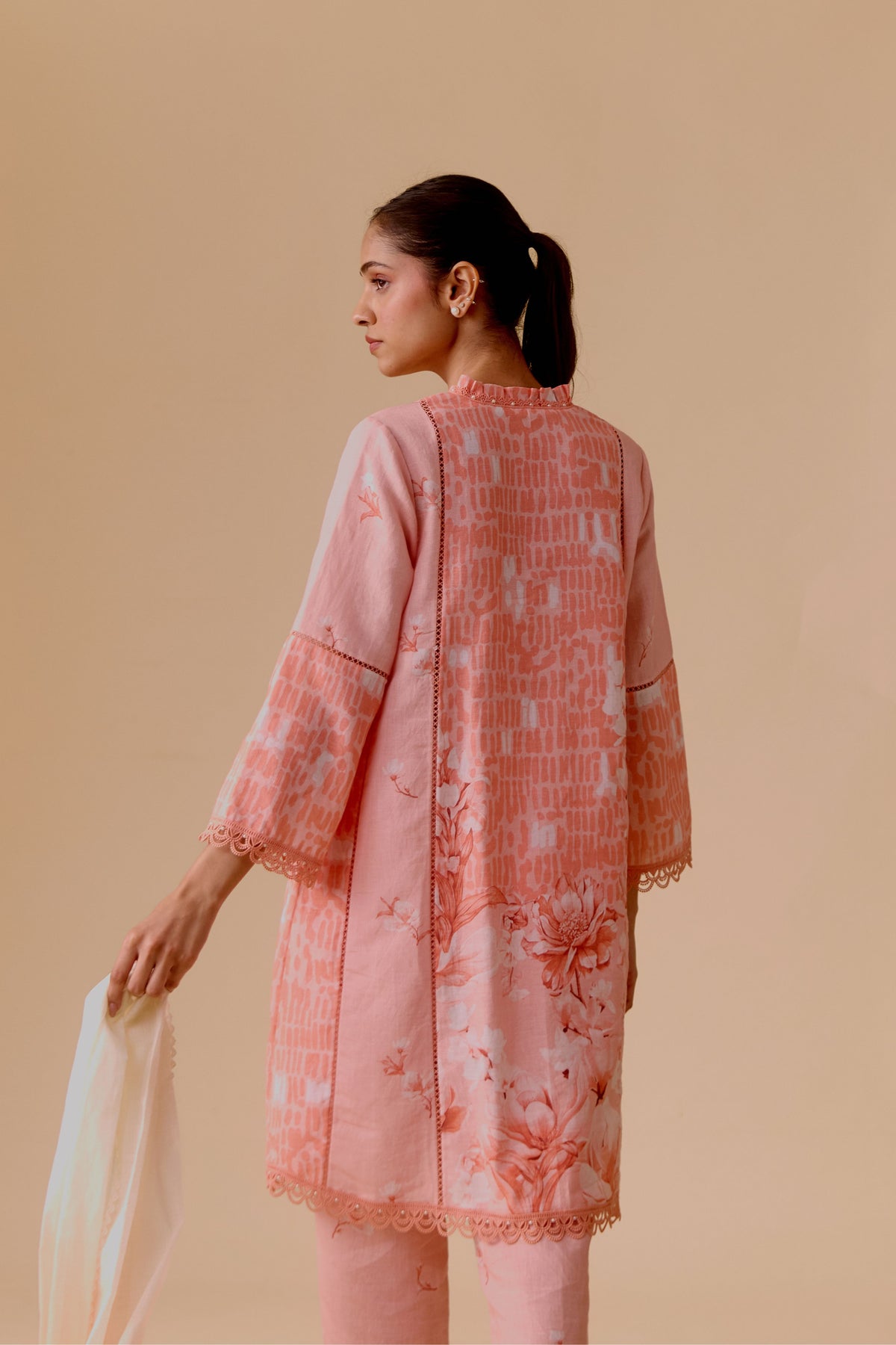 Farida Pink Print Kurta Set