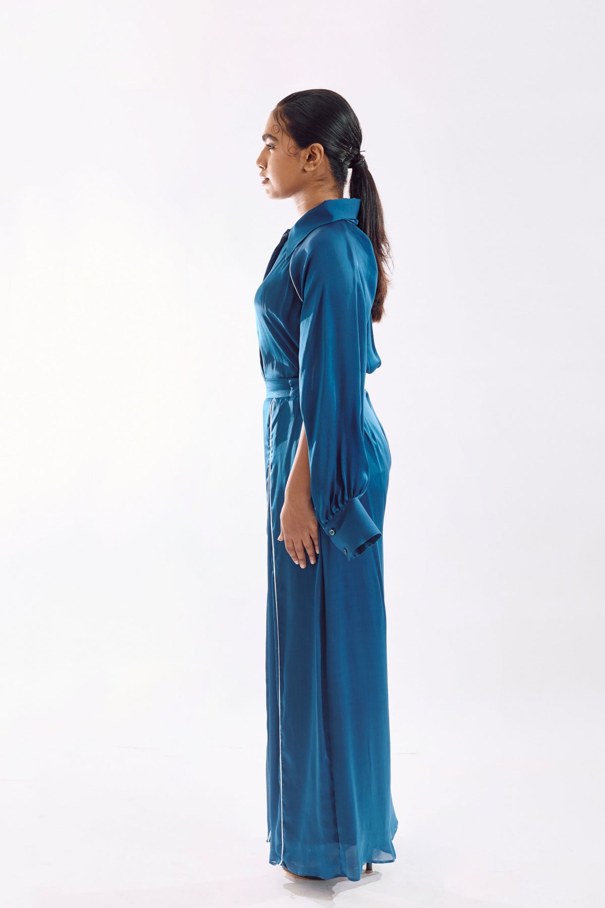 Blue Panneled Co-ord Set