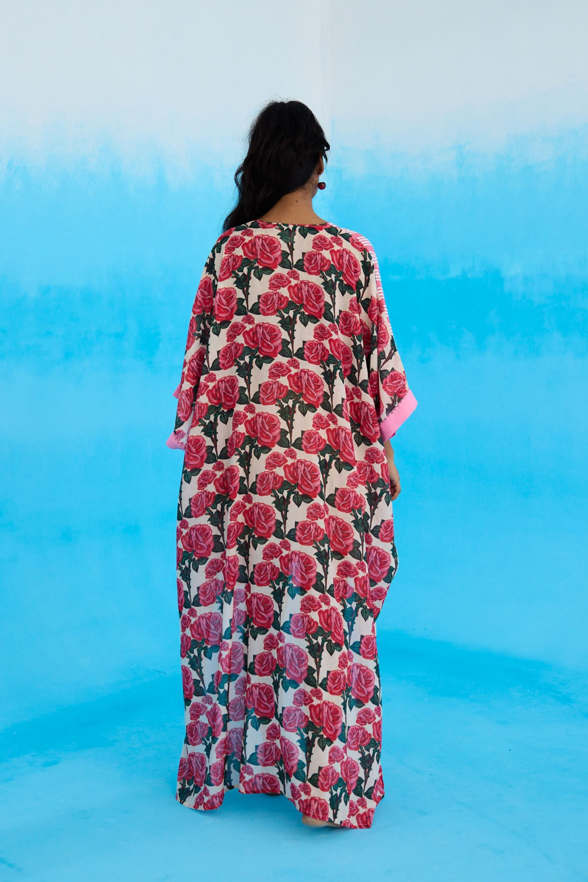 Pink Stripes Hi-low Kaftan
