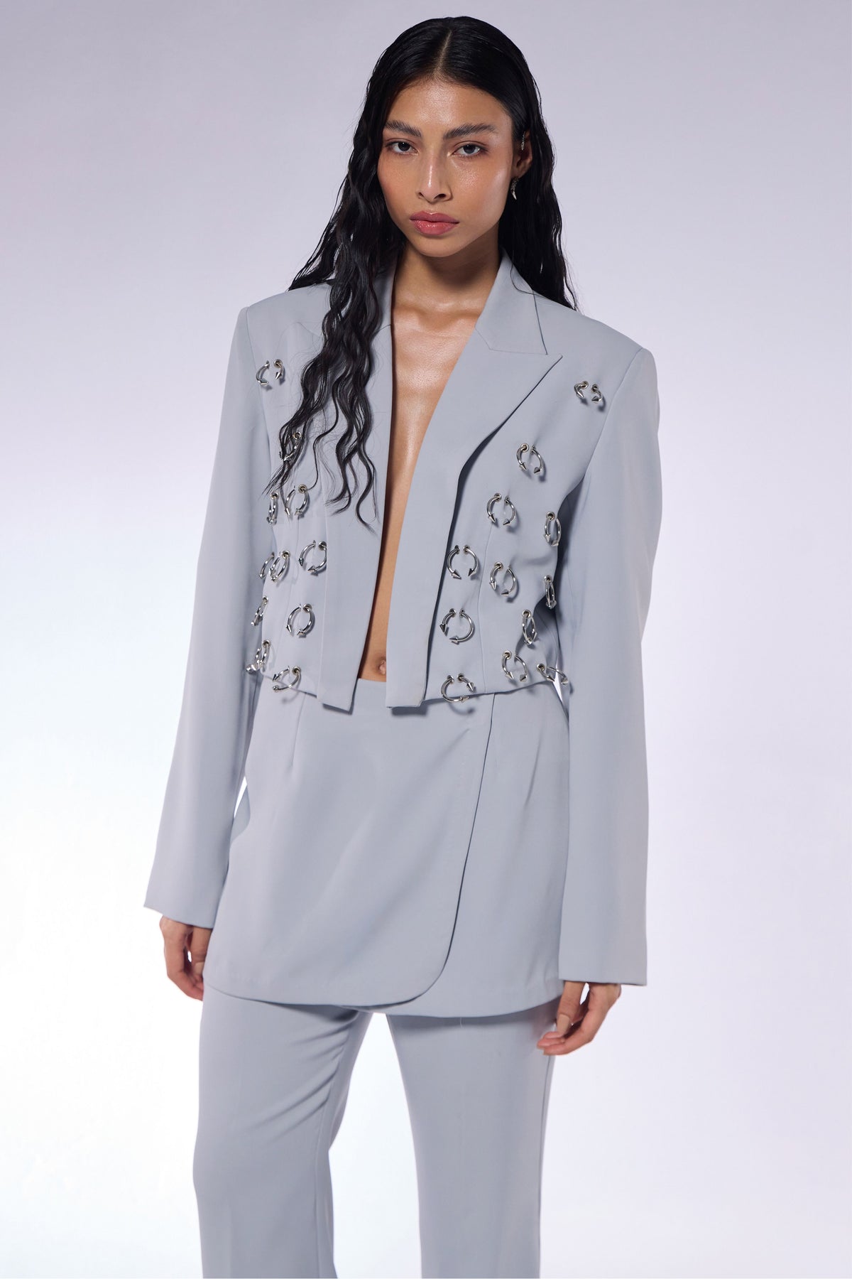 Ash Grey Septum Jacket Set