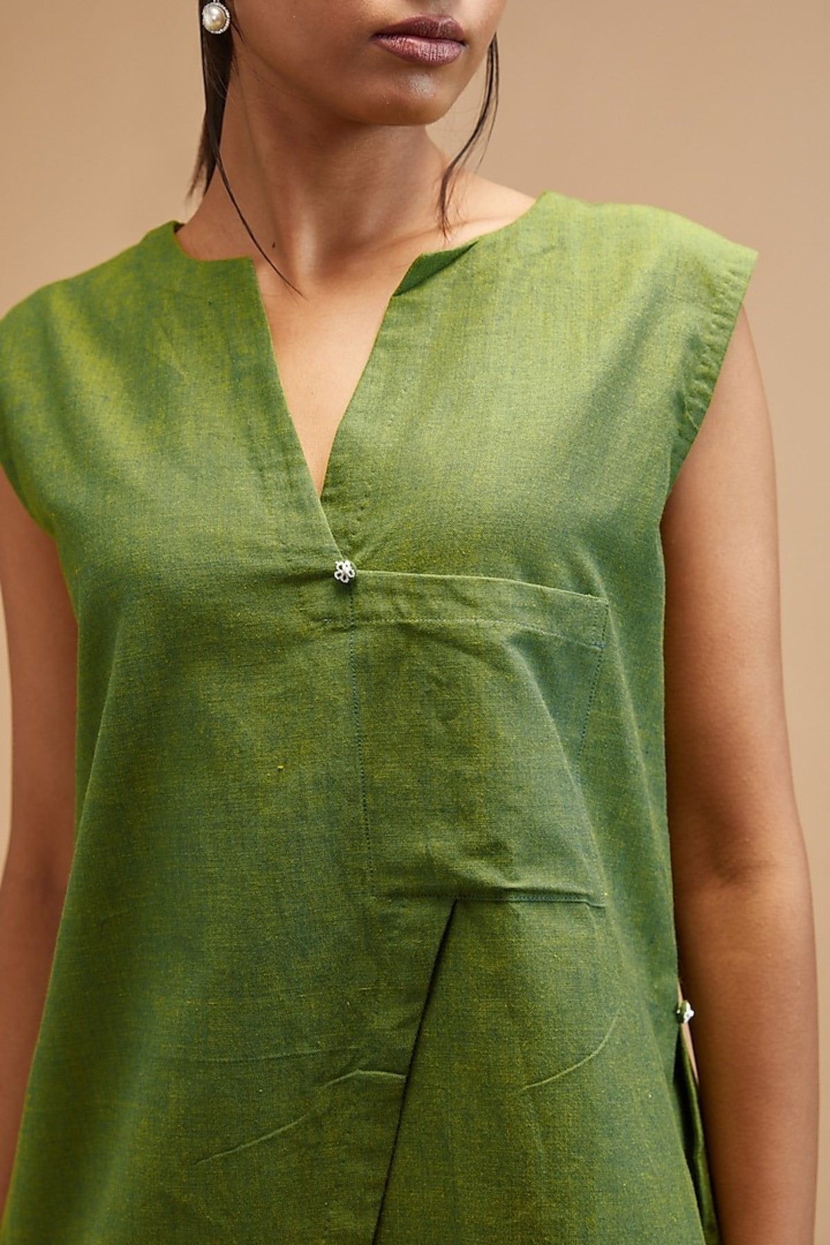 Basil Green  Asyymetrical Shirt