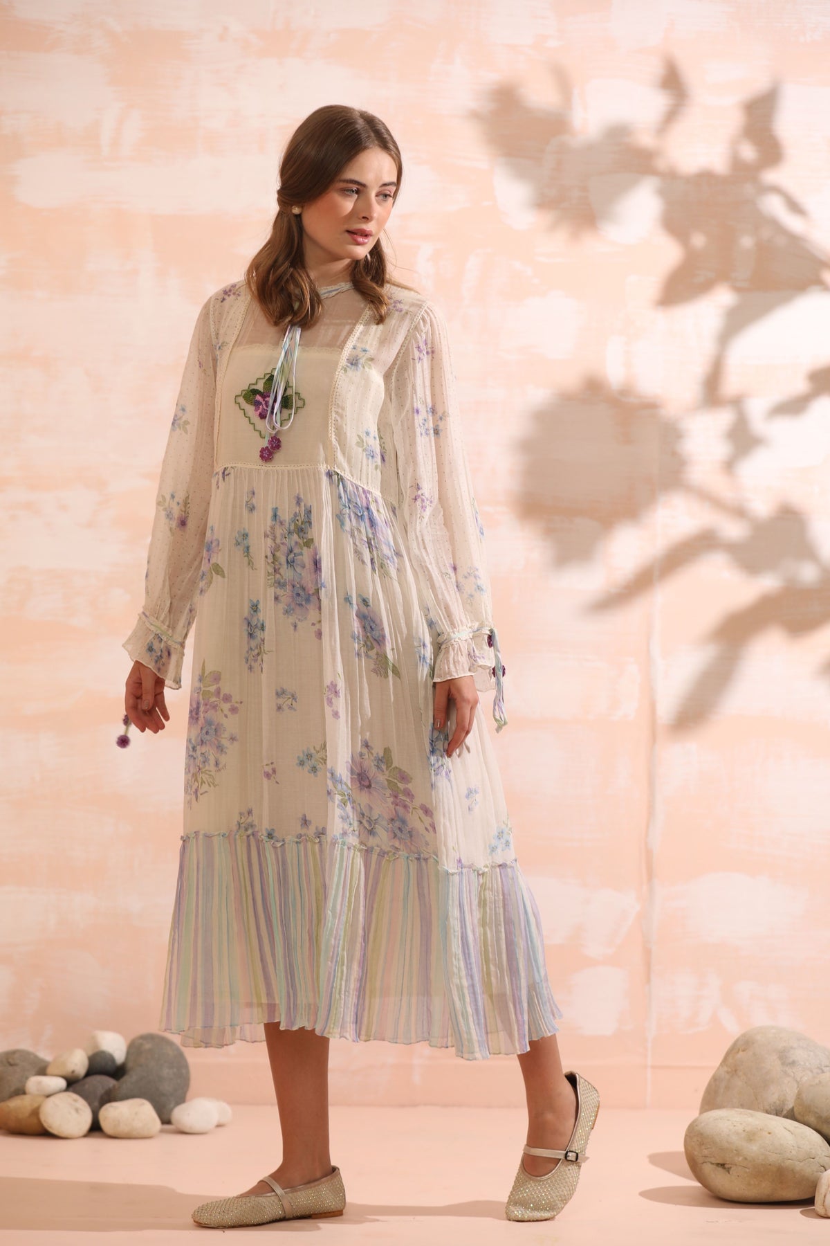 Blue Embroidered Dress