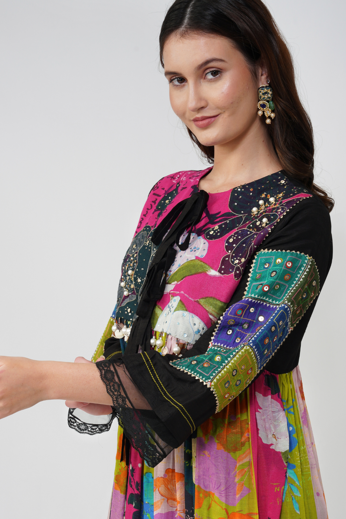 Banjara Bloom Anarkali Set With Sparkly Dupatta