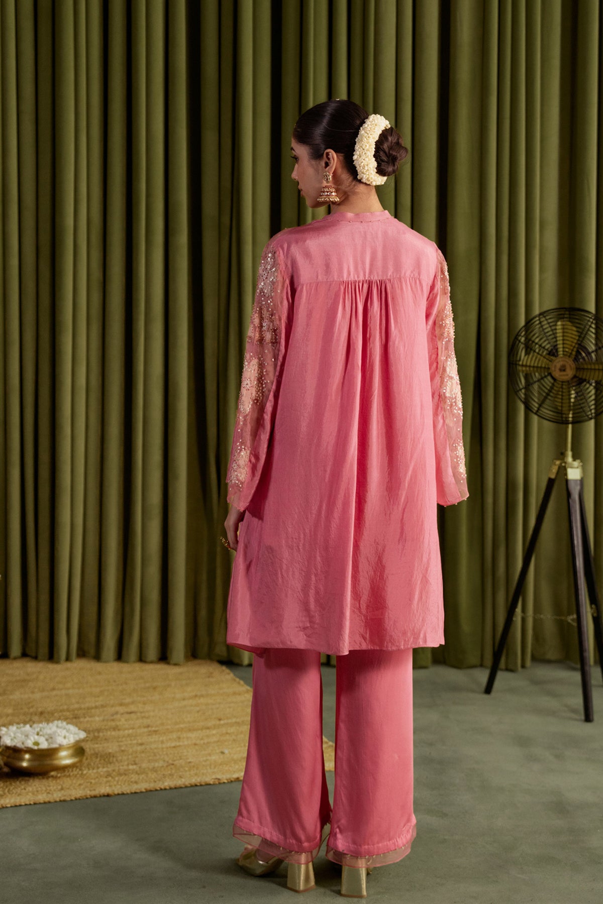 Rose Pink Floral Kurta Set