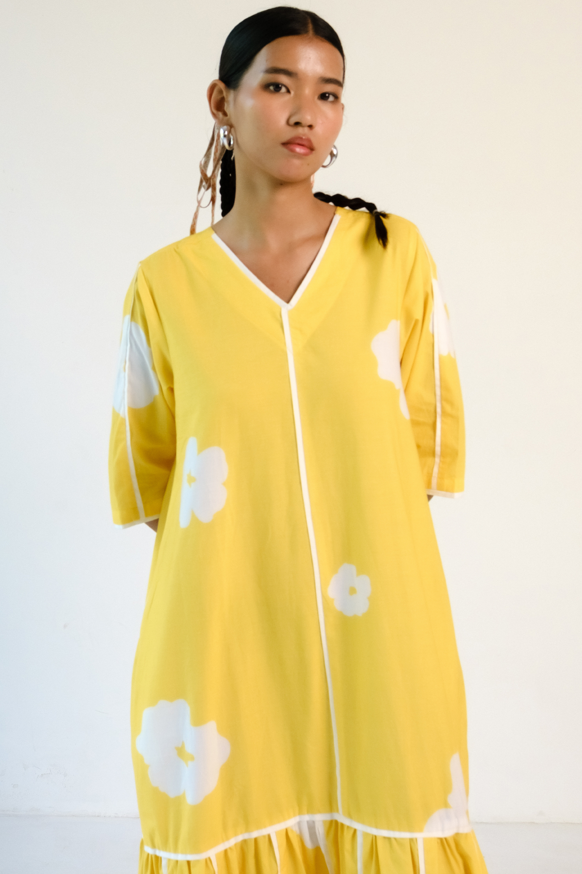 Yellow Poppy Applique Dress