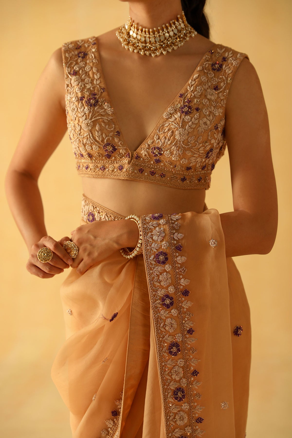 Gold Hannah Saree Set