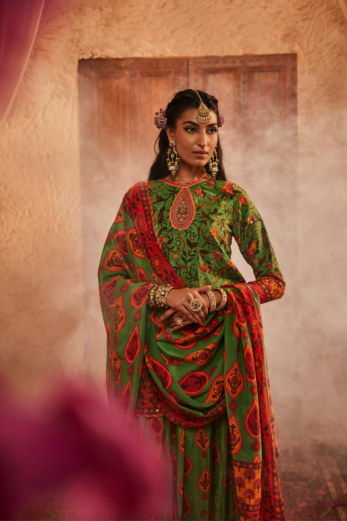 Ren Embroidered Sharara Set