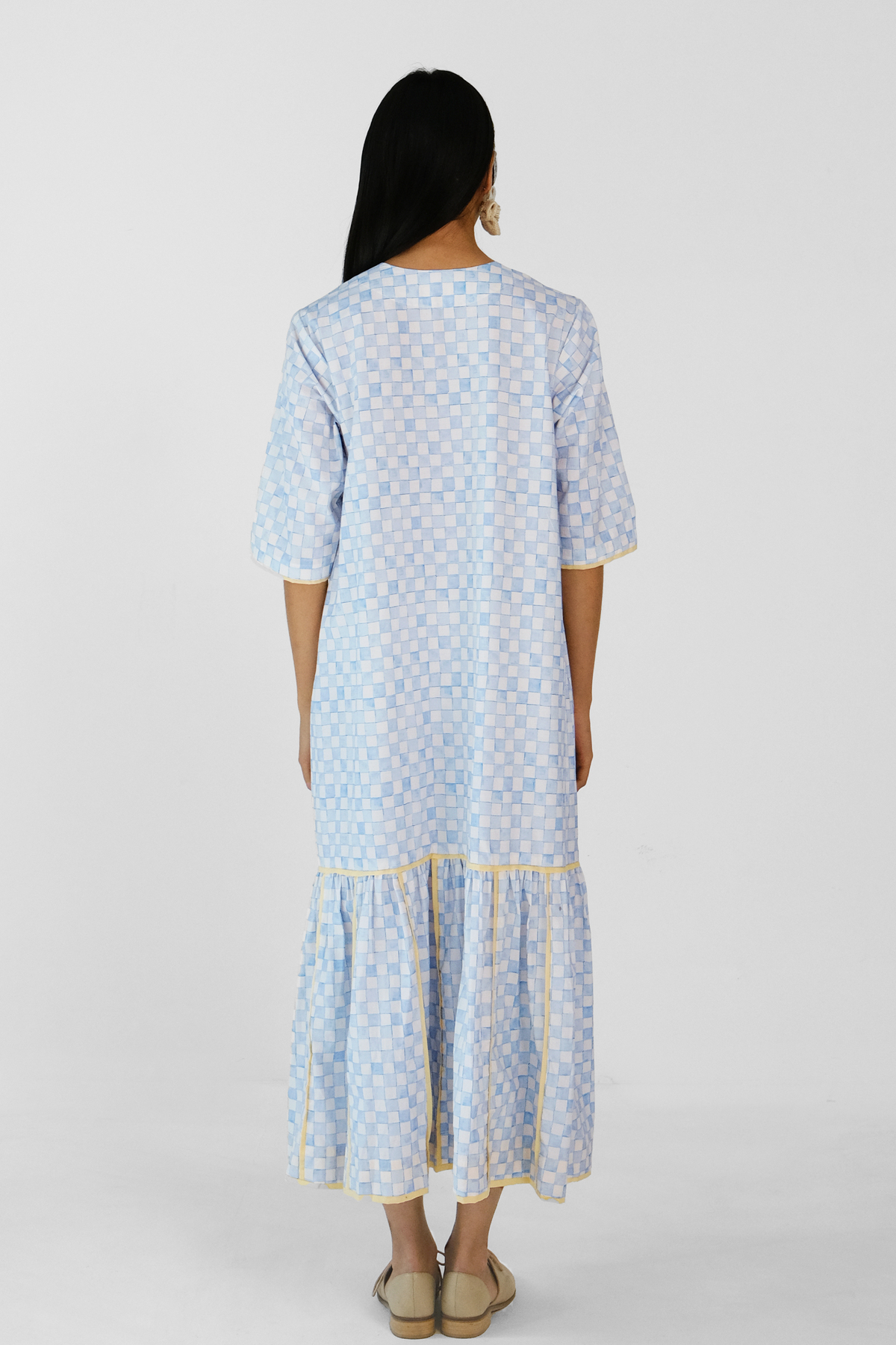 Blue Checks Applique Dress