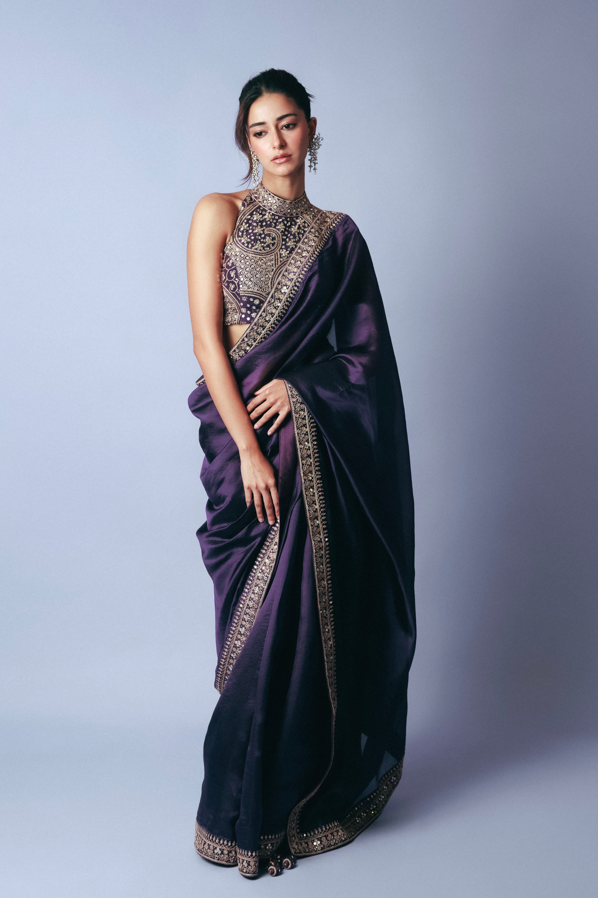 Ananya Panday in Classic Baingani Saree Set