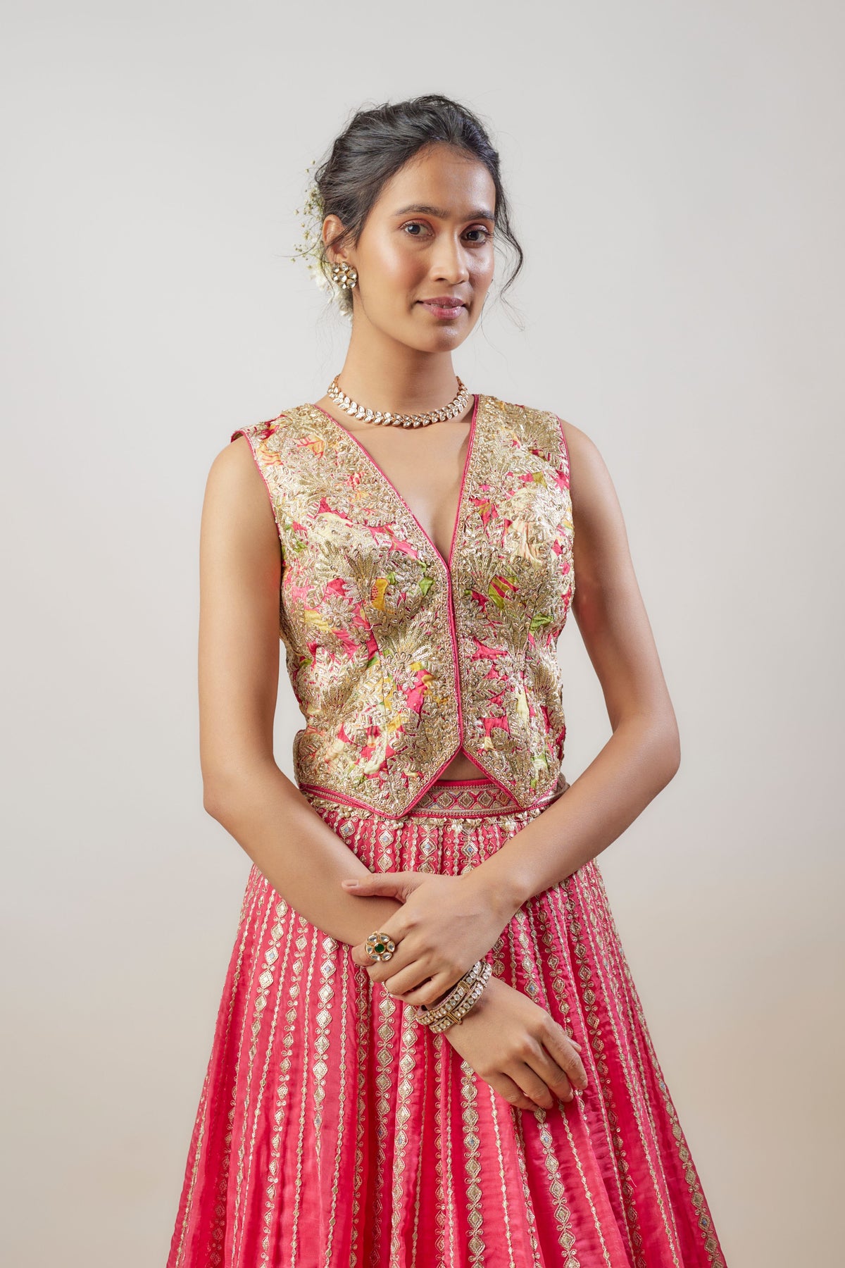 Nitya Cranberry Skirt Set