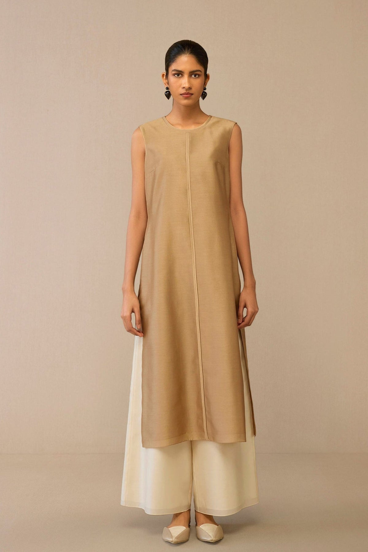 Golden Beige Dilzan Jacket Set