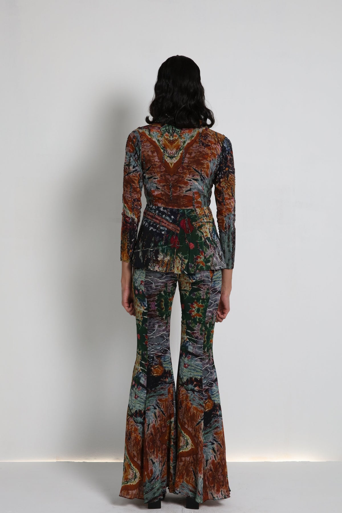 Multicolour Digital Embroidered Sharara Set