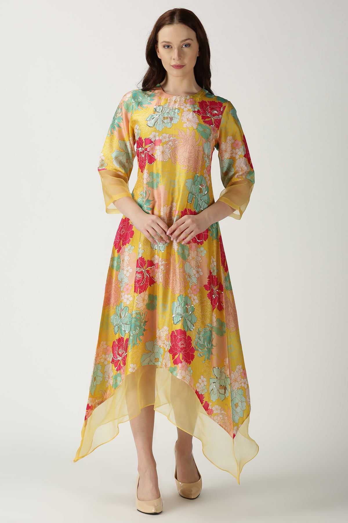 Yellow silk tunic