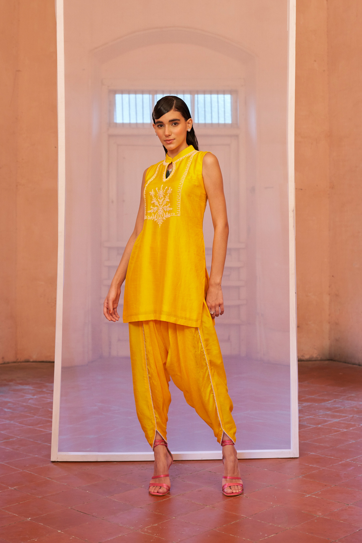 Sunshine Yellow Kurta With Tulip Pants