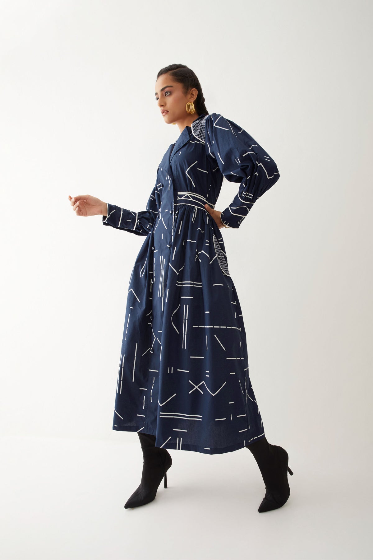 Blair Dress With Contra Print