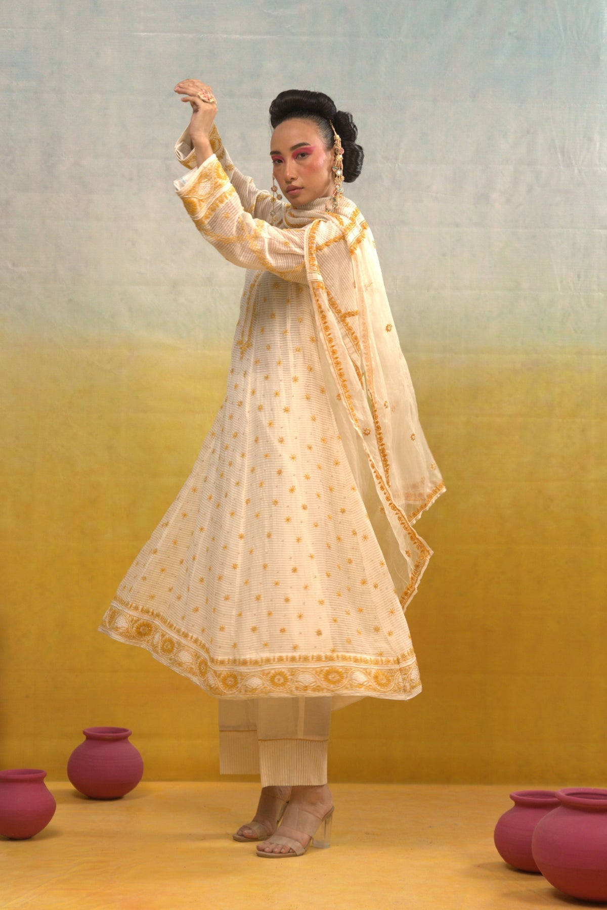Ivory Anarkali Set