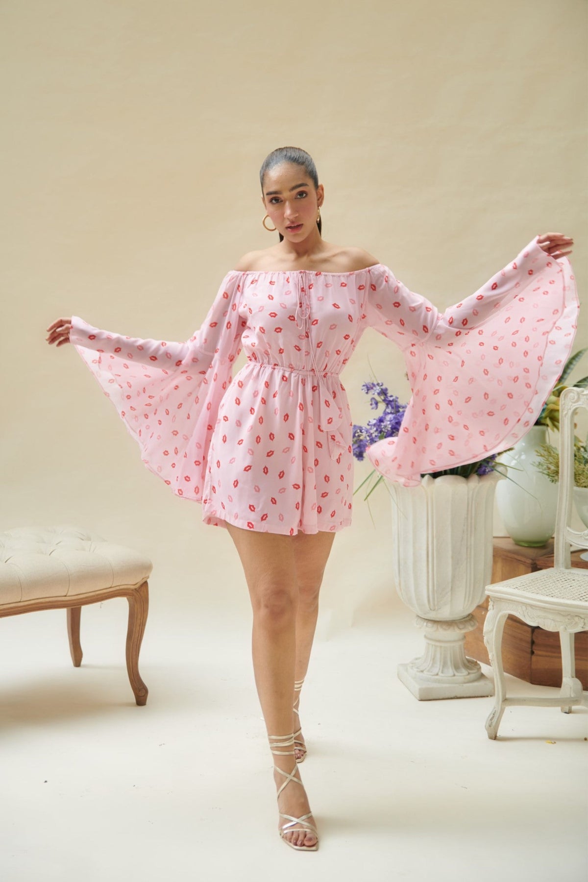 Pink Kiss Printed Jumpsuit