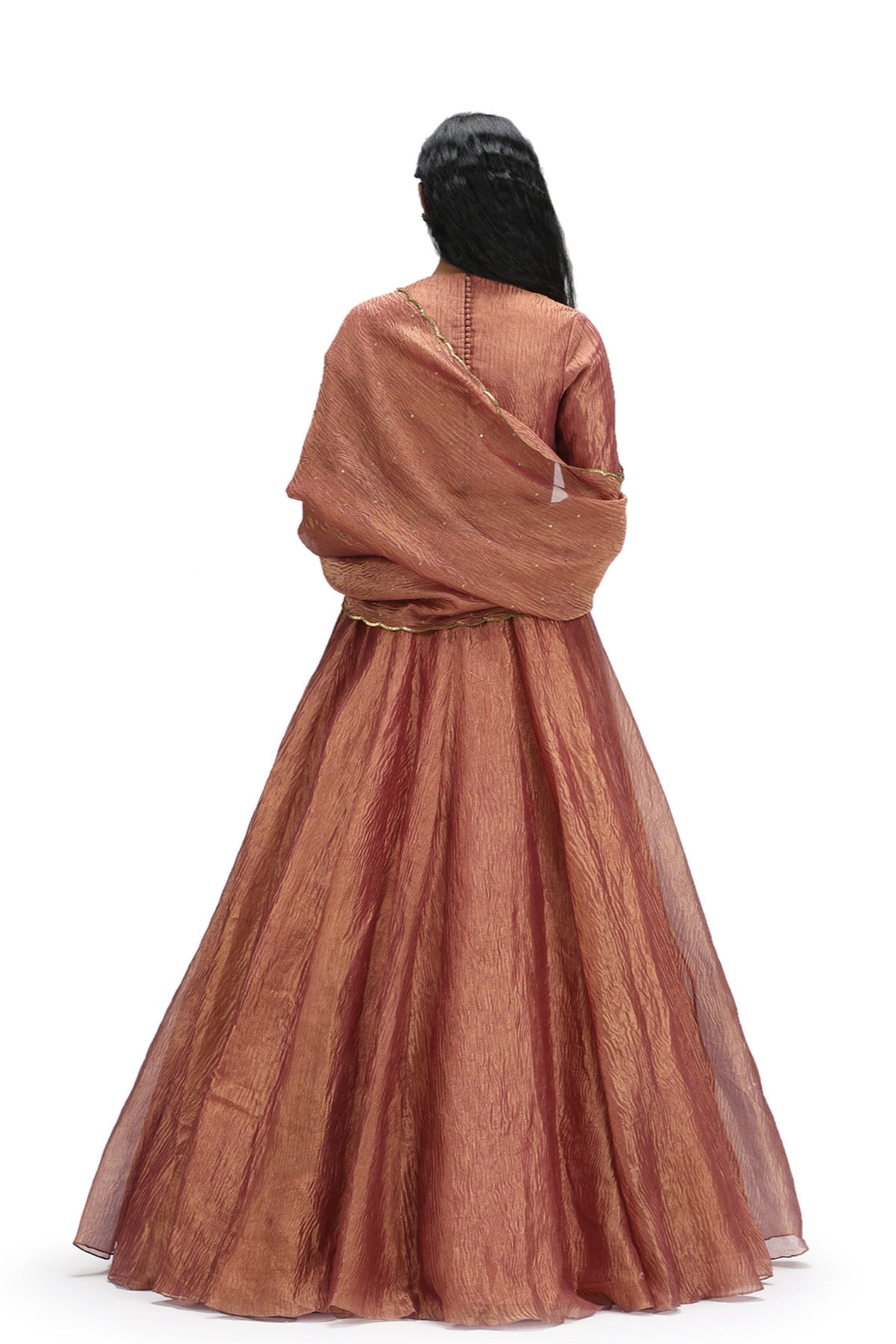 Manorama Burnt Peach Lehenga Set