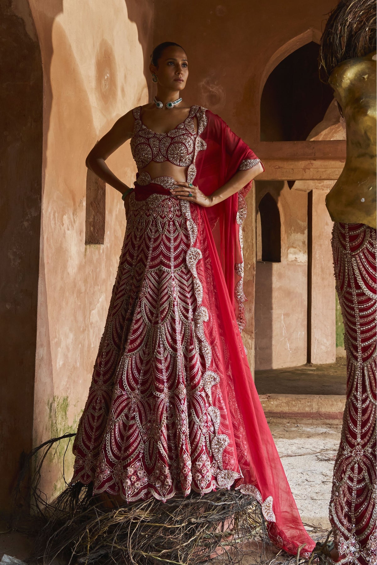 Crimson Royale Lehenga Set