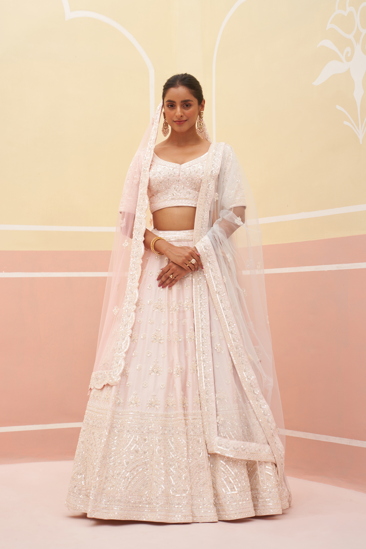 Blush Pink Silk Lehenga Set