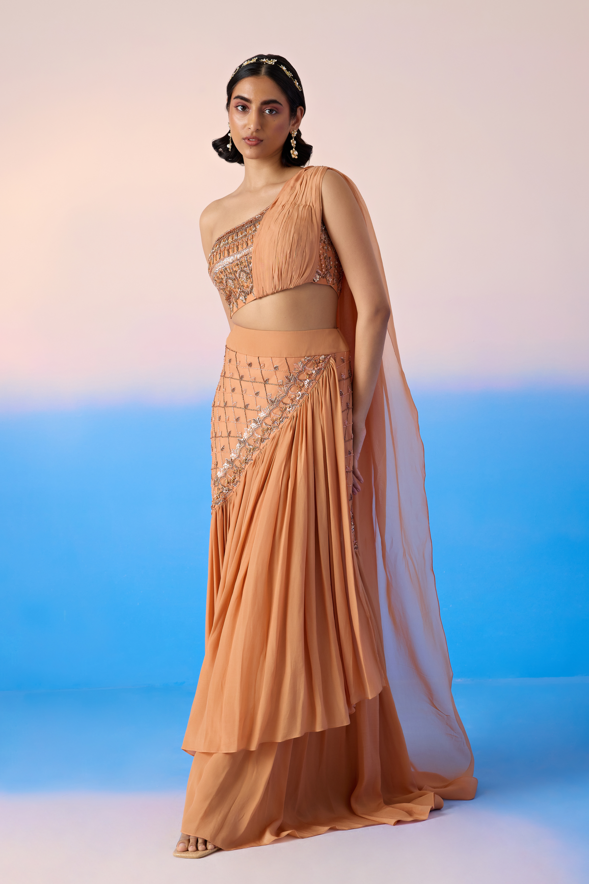 Salmon Skirt Set