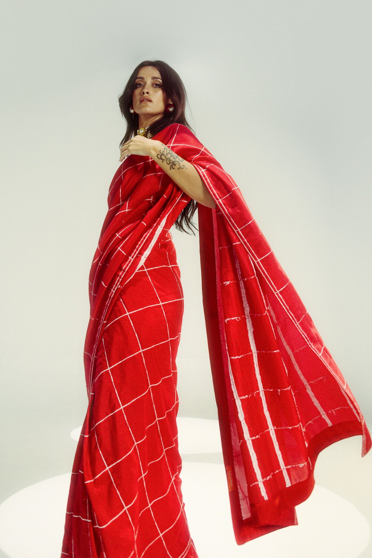 The Crossword Radiant Red Saree