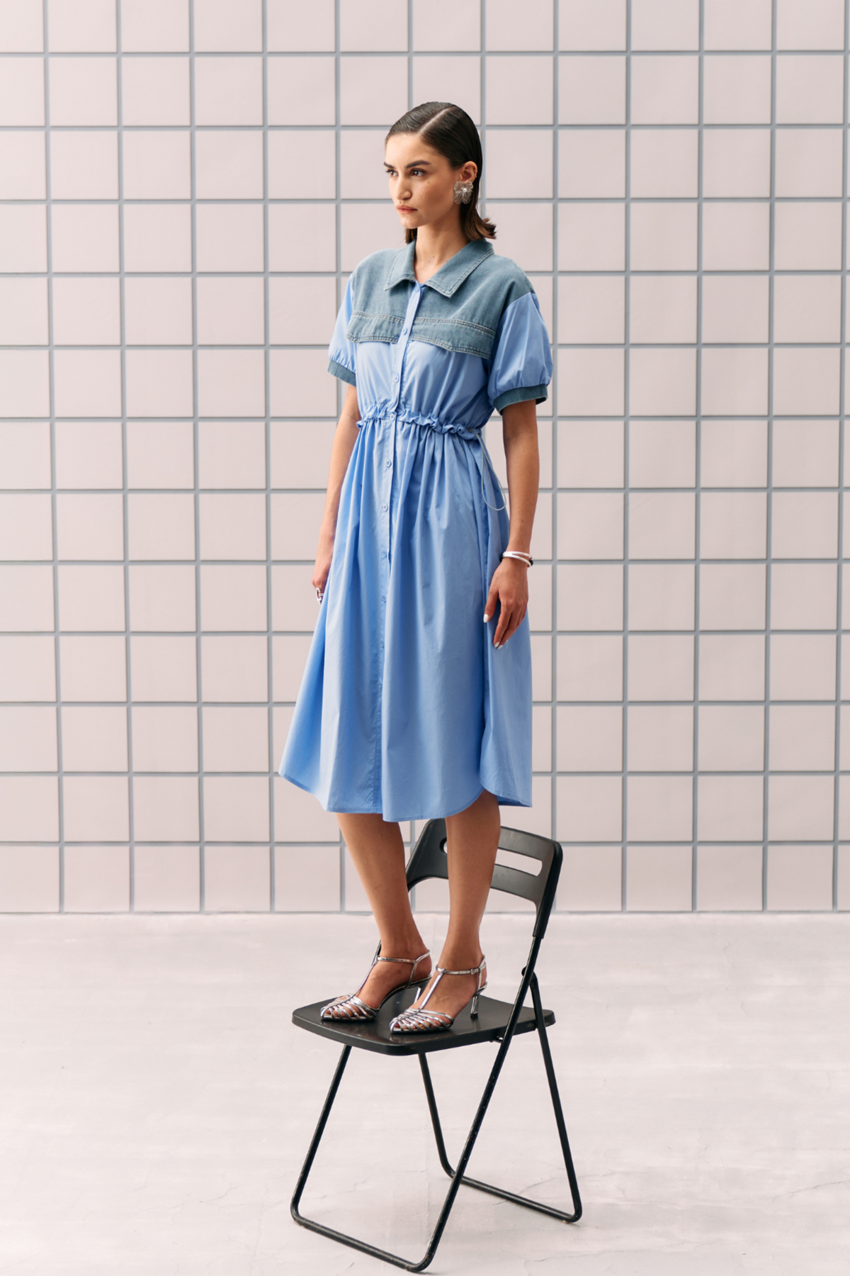 Powder Blue Coron Dress