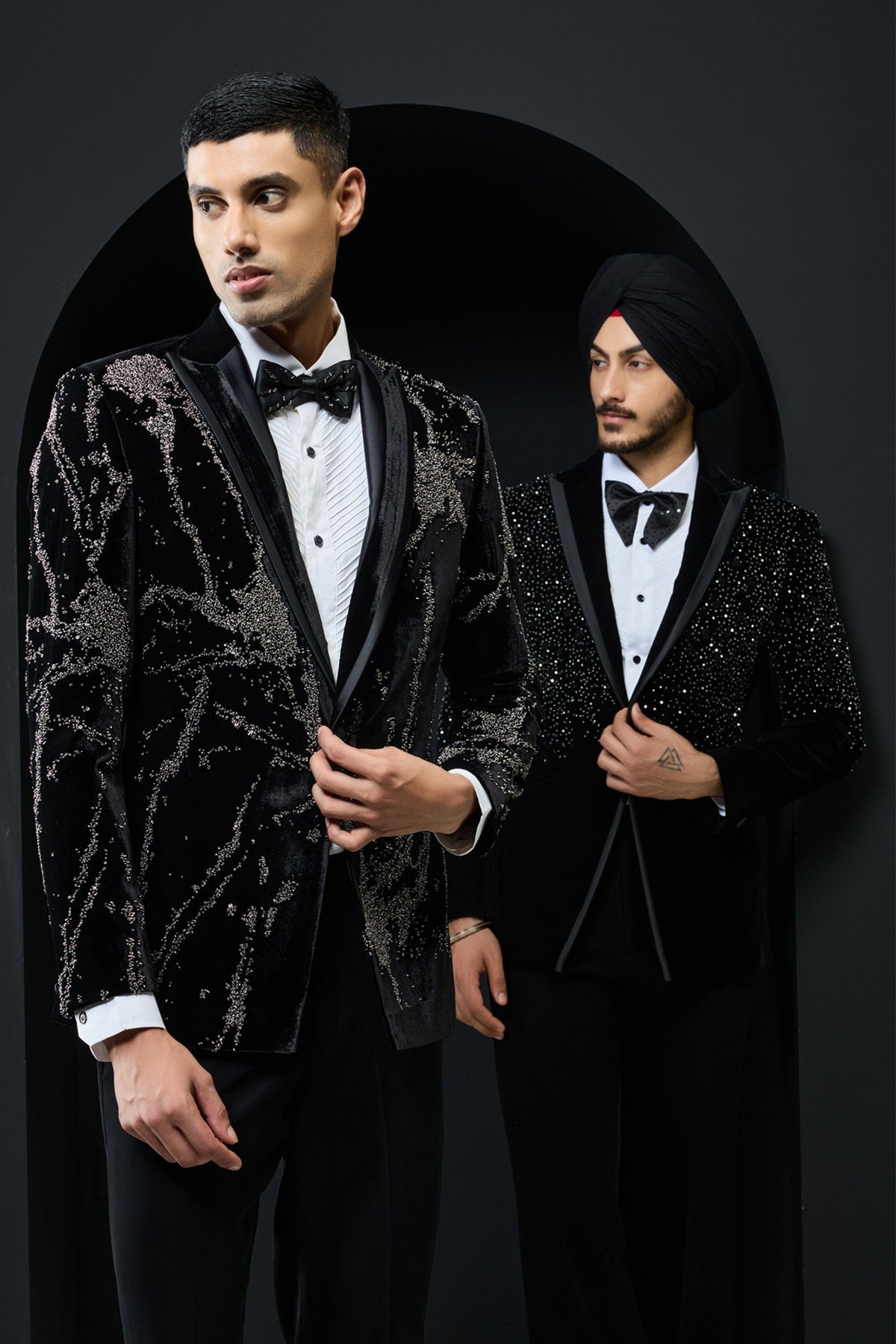 Embroidered Tuxedo Set