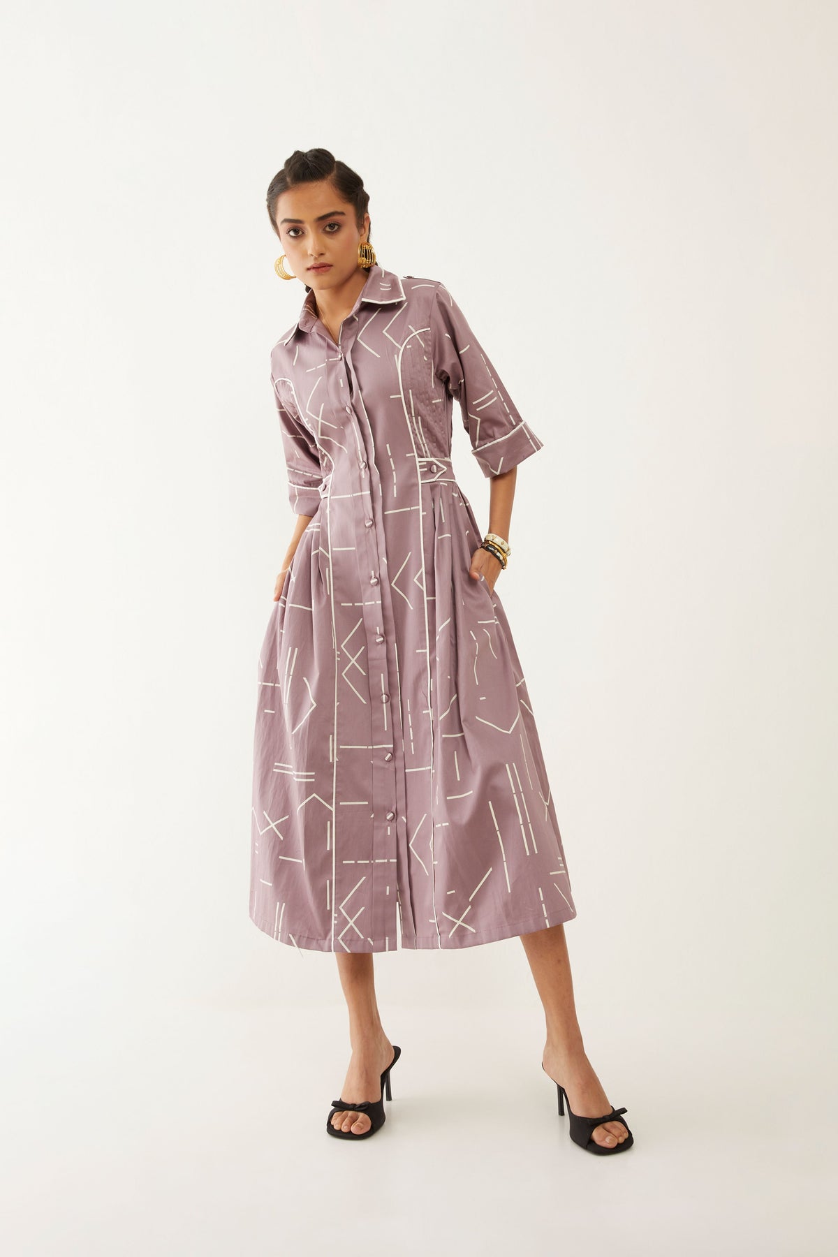 Amelia Dress In Contra Print