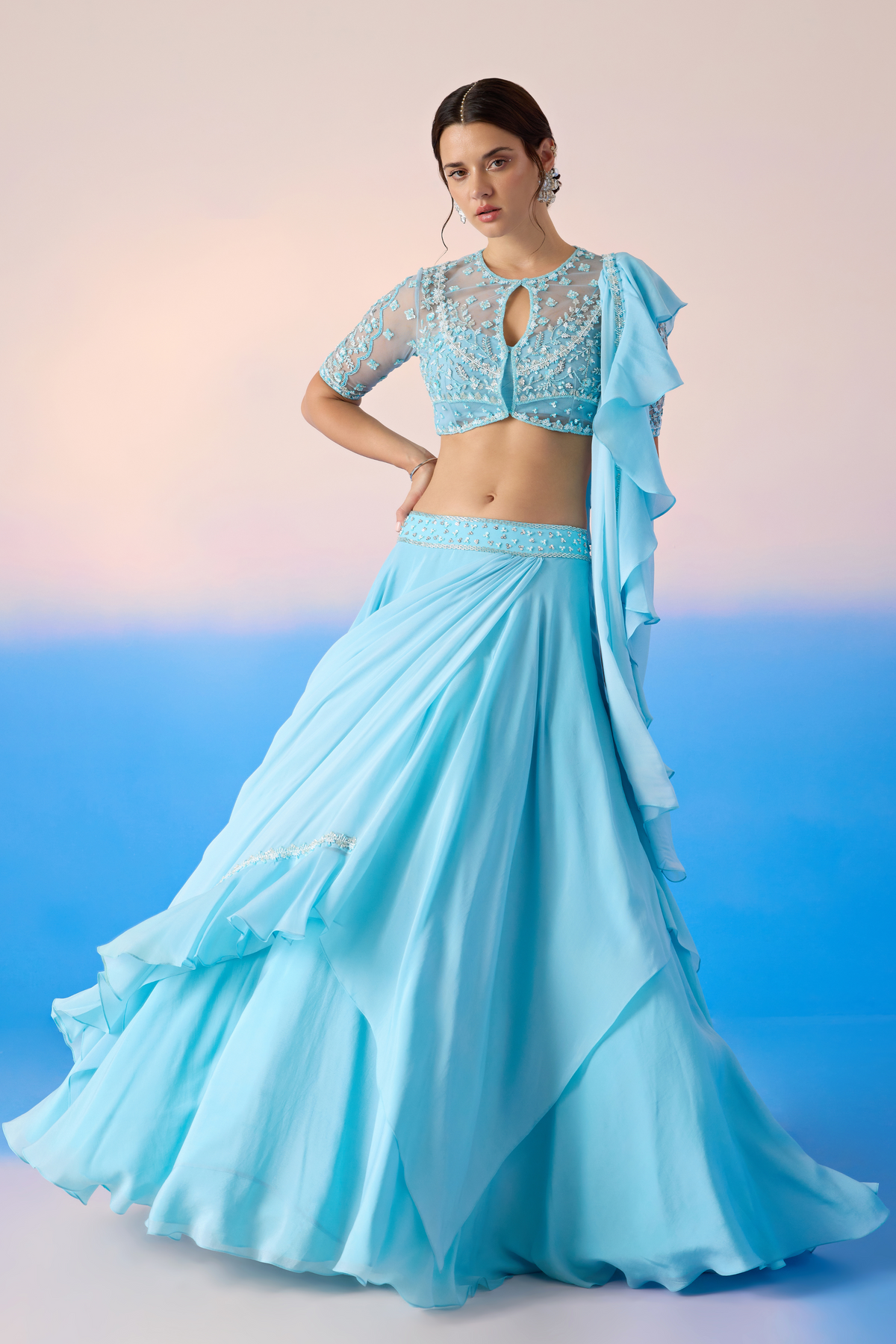 Sky Blue Lehenga Set