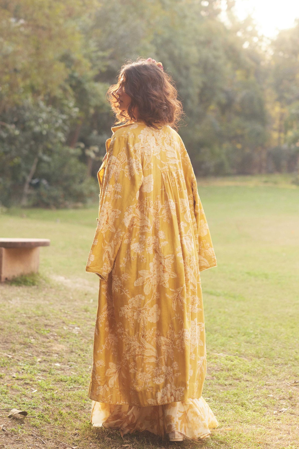 Golden Yellow Anya Peplum Set