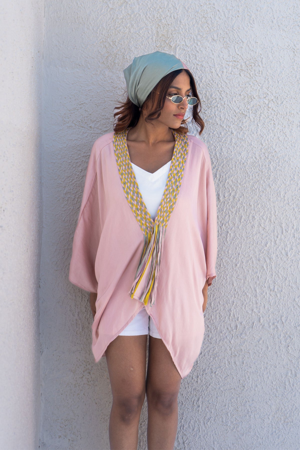 Pink Braided Short Cape