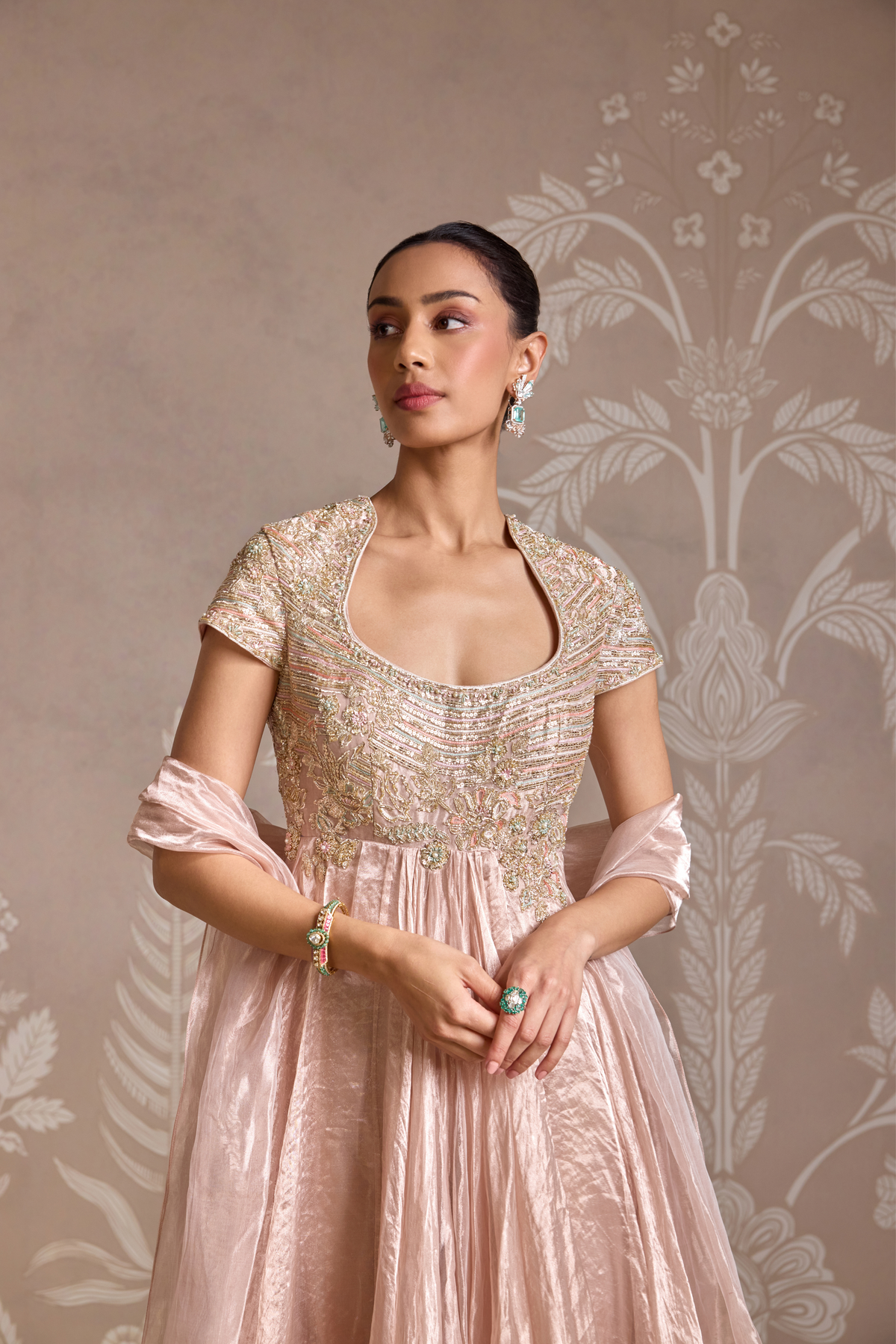 Rose Gold Anarkali Set
