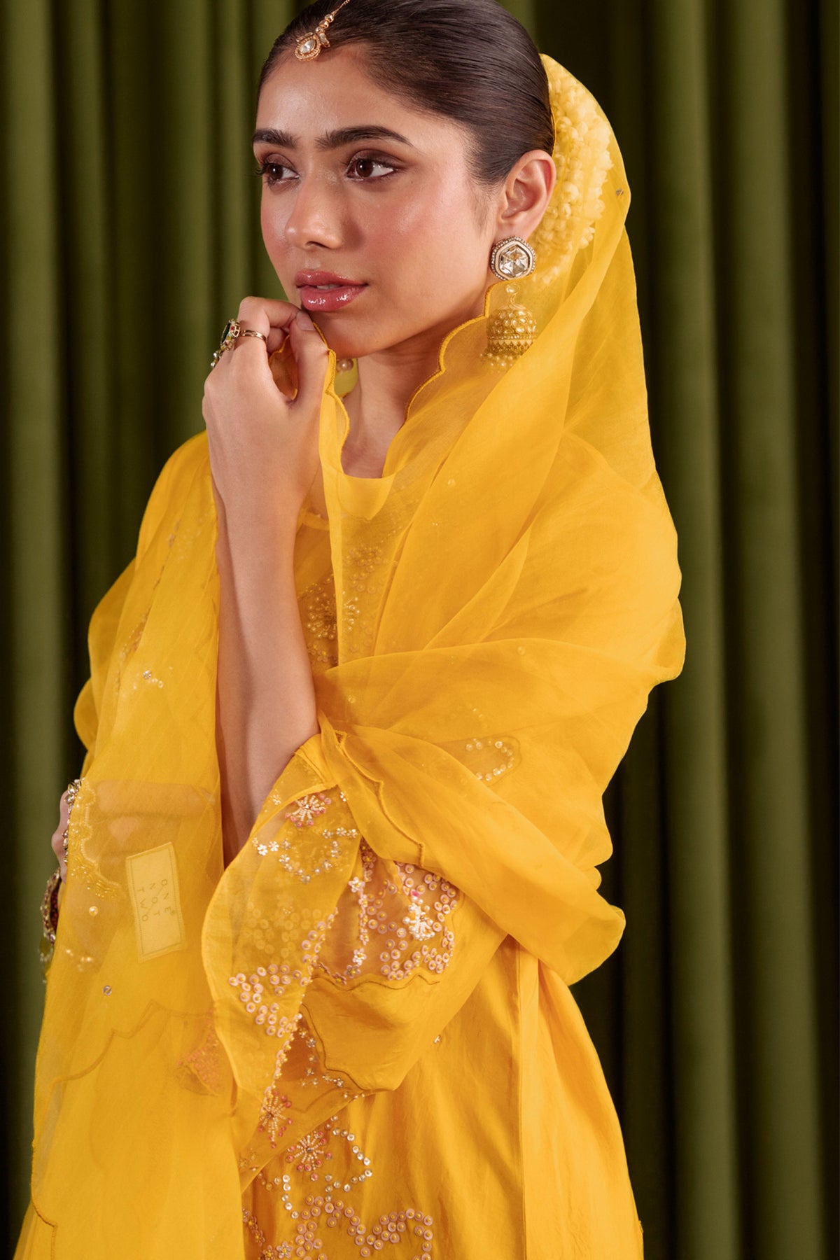 Golden Yellow Embroidered Kurta Set