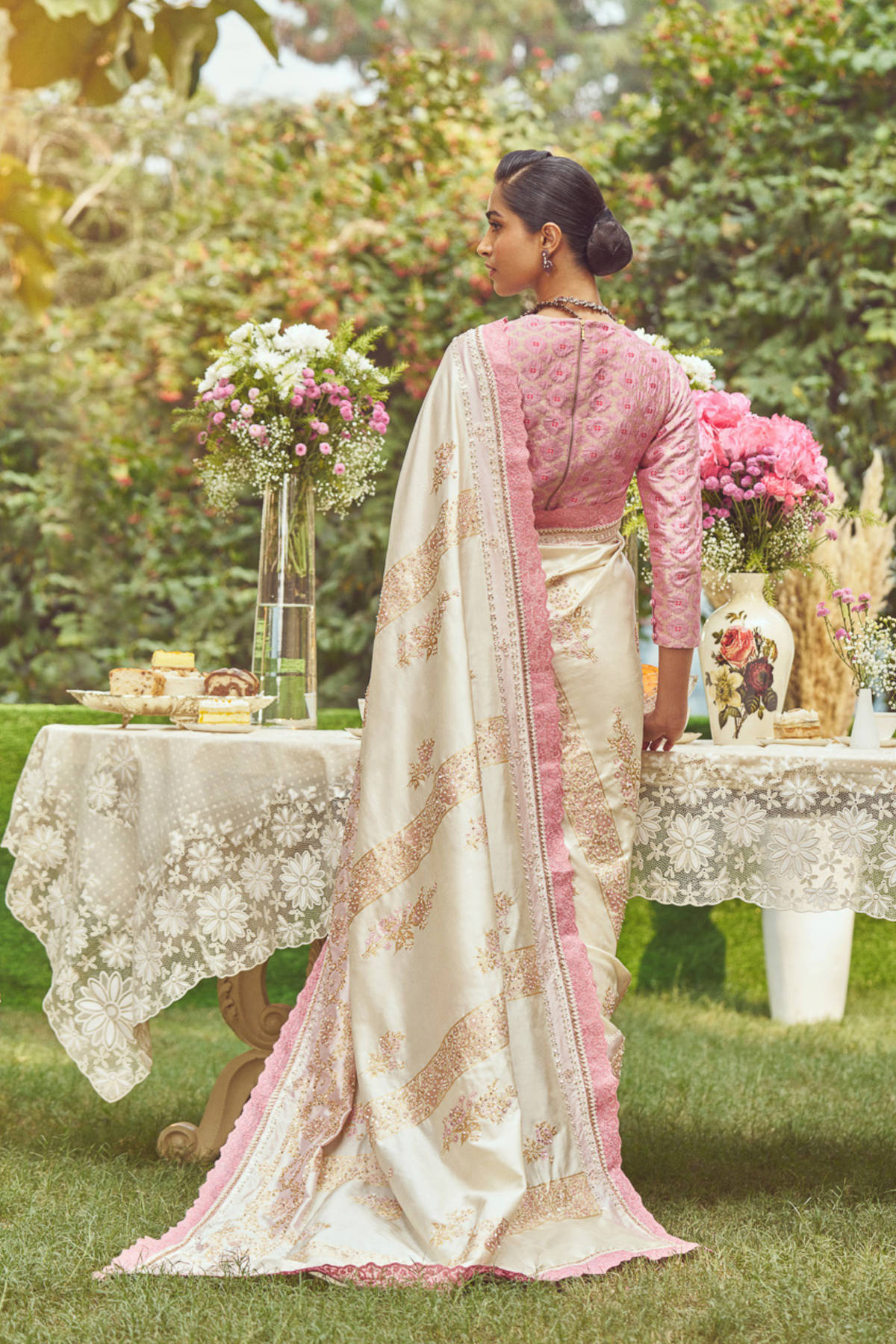 Ivory  Zari Handloom Sari
